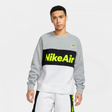 Nike Sportswear Air Crew Fleece Sweatshirt - Smoke Grey/ White