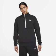 Nike Club Brushed 1/2-Zip Sweatshirt - Black